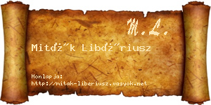 Miták Libériusz névjegykártya